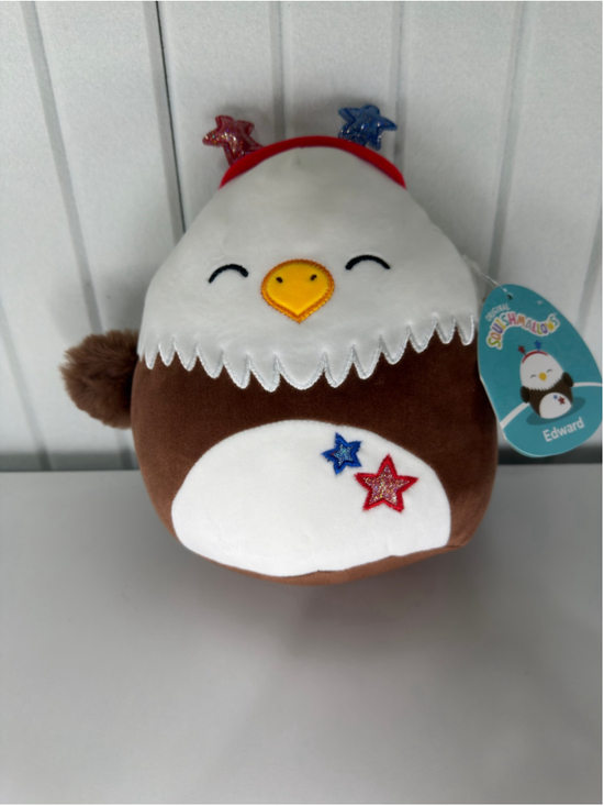 Squishmallows Other - Squishmallows Edward the Bald Eagle 8” Plush NWT Patriotic Red White Blue Stars